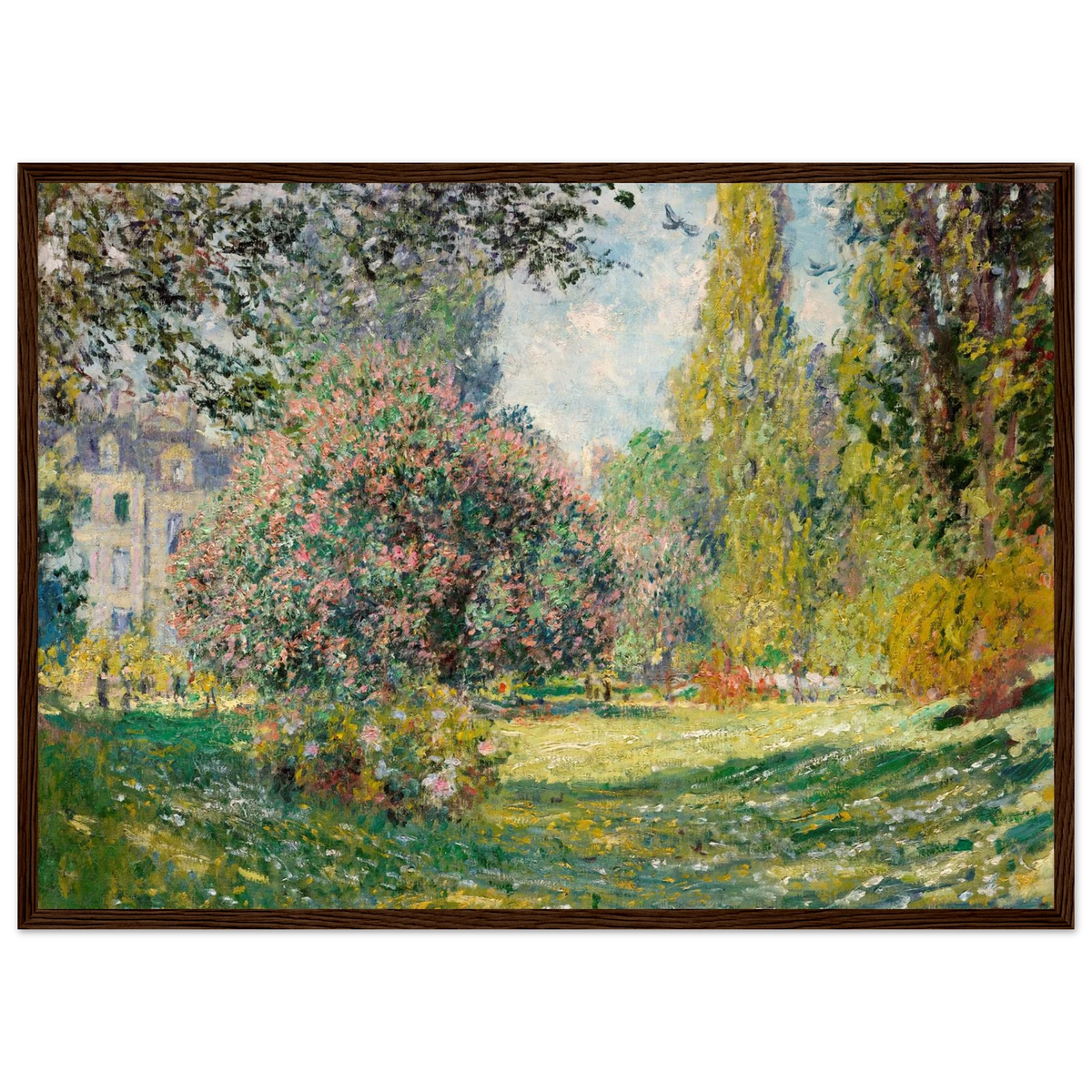 Tableau Le Parc Monceau — Claude Monet, tirage cadre bois foncé | INKONAL