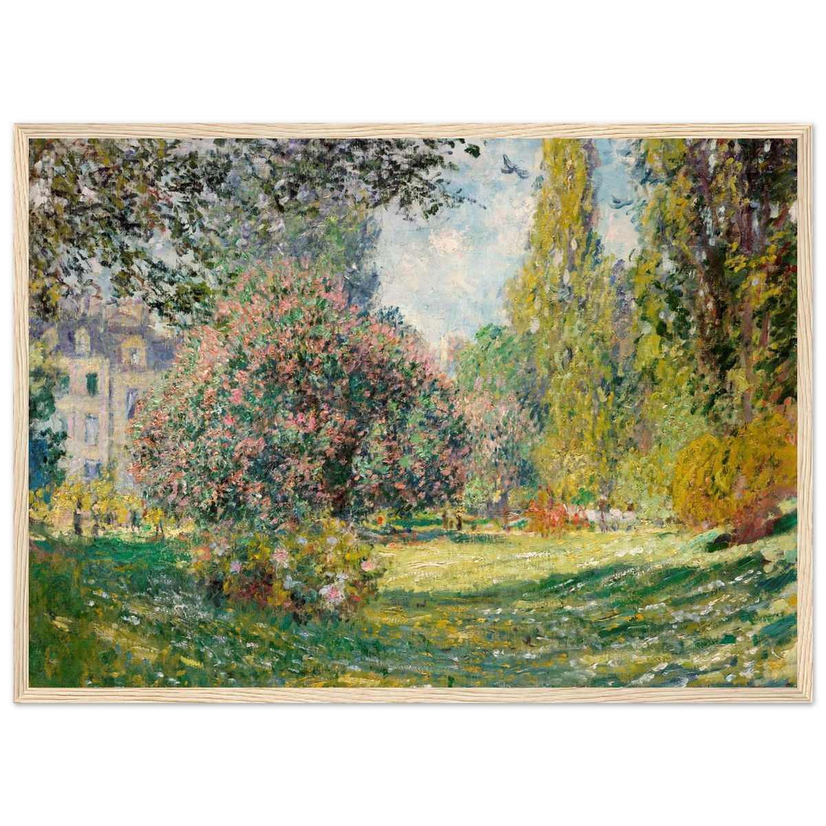 Tableau Le Parc Monceau — Claude Monet, tirage cadre bois | INKONAL