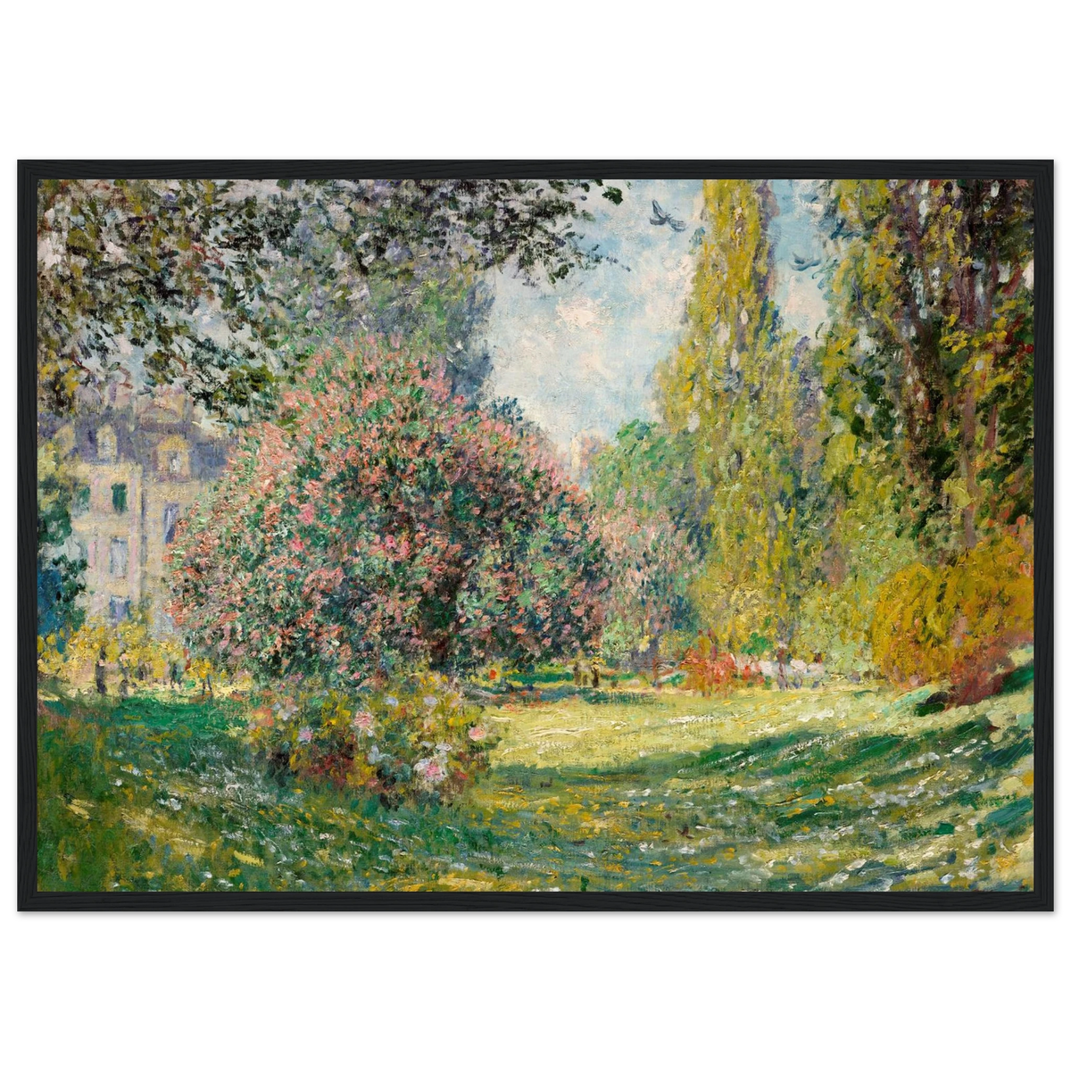 Tableau Le Parc Monceau — Claude Monet, tirage cadre noir | INKONAL