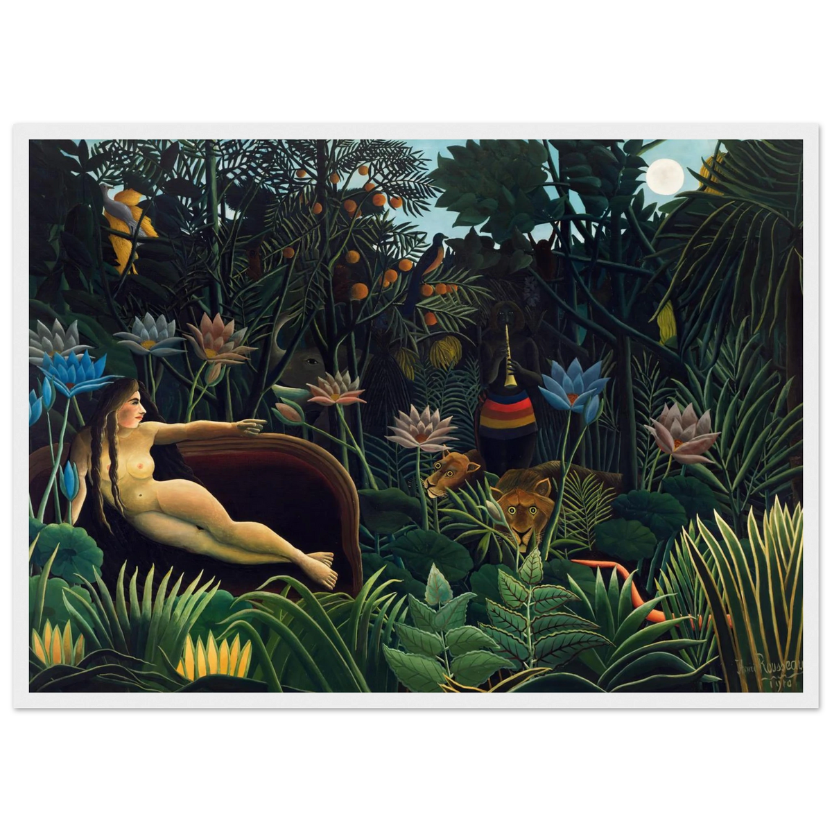 Tableau Le Rêve — Henri Rousseau, tirage cadre blanc | INKONAL