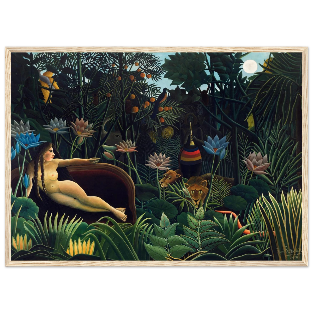 Tableau Le Rêve — Henri Rousseau, tirage cadre bois | INKONAL