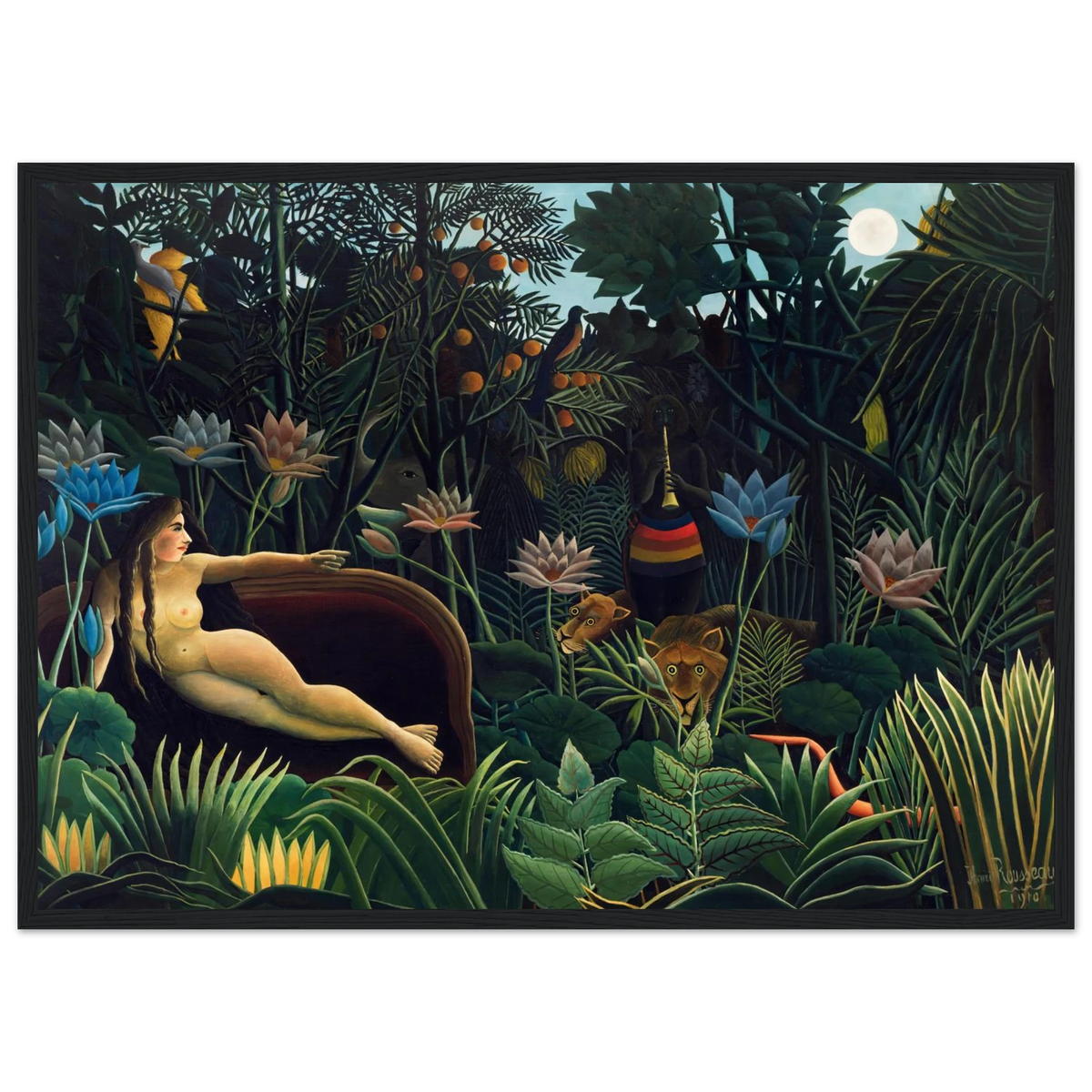 Tableau Le Rêve — Henri Rousseau, tirage cadre noir | INKONAL
