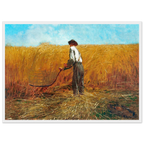 Tableau Le Vétéran dans un nouveau champ — Winslow Homer, tirage cadre blanc | INKONAL