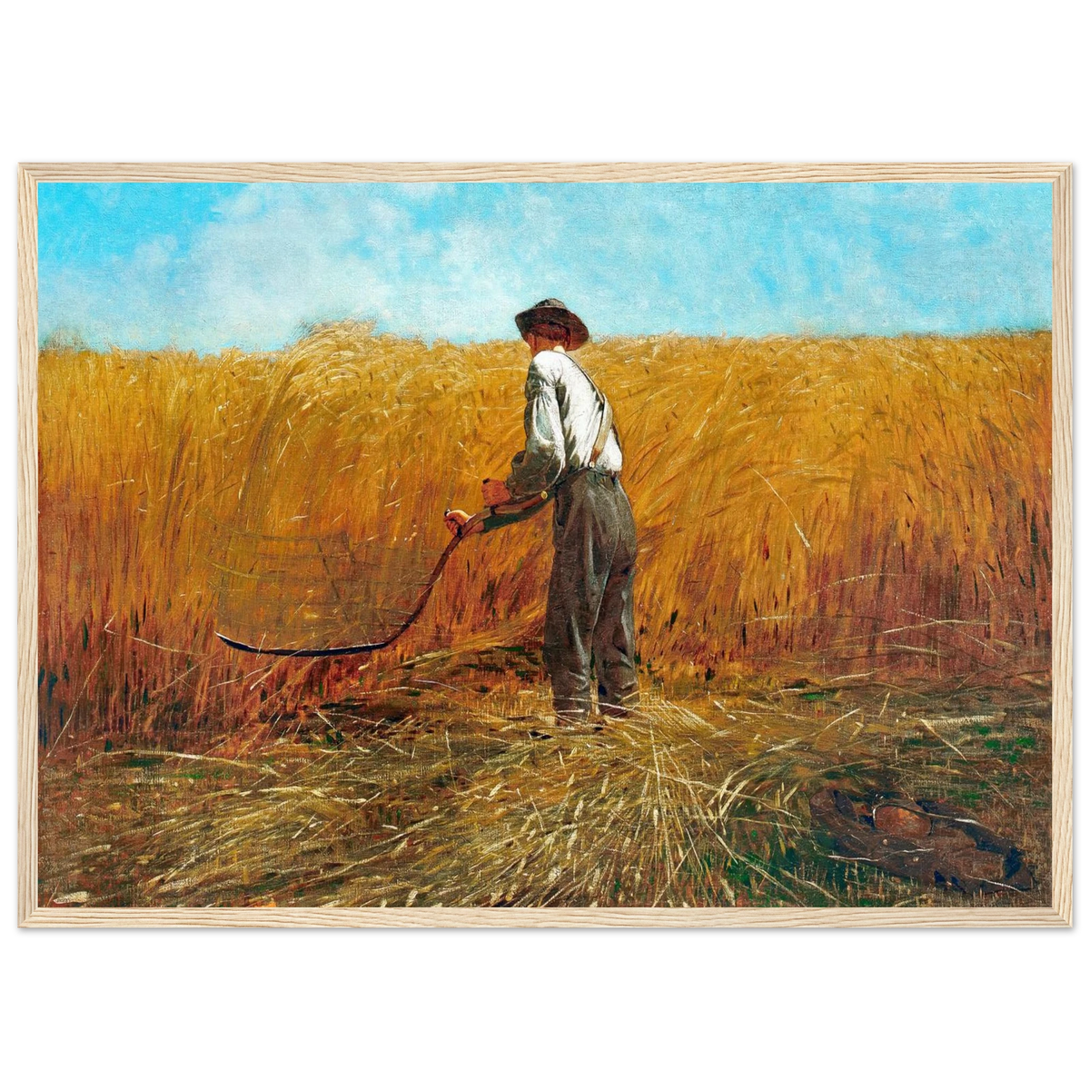 Tableau Le Vétéran dans un nouveau champ — Winslow Homer, tirage cadre bois | INKONAL