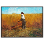 Tableau Le Vétéran dans un nouveau champ — Winslow Homer, tirage cadre noir | INKONAL
