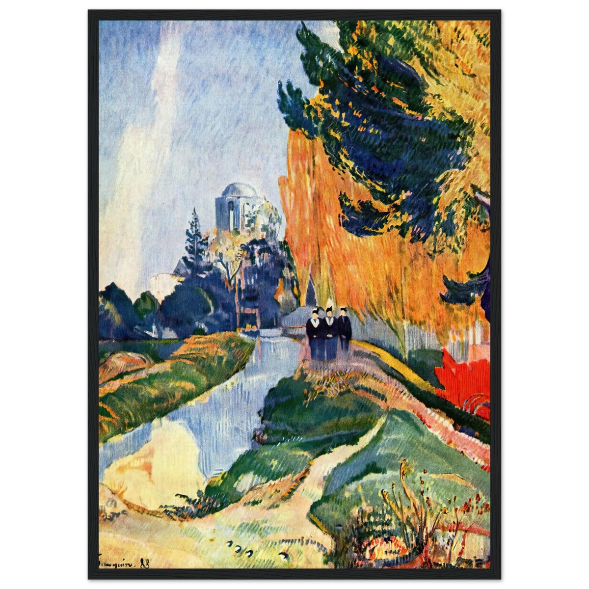Tableau Les Alyscamps — Paul Gauguin, tirage encadré cadre noir | INKONAL