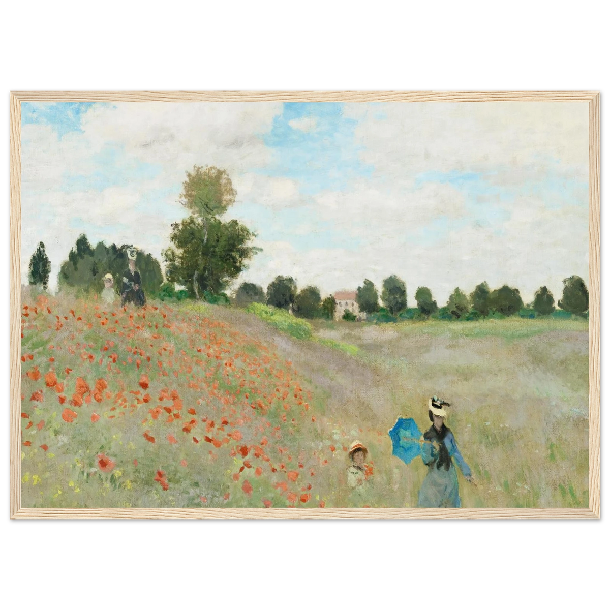 Tableau Les Coquelicots — Claude Monet, tirage cadre bois | INKONAL