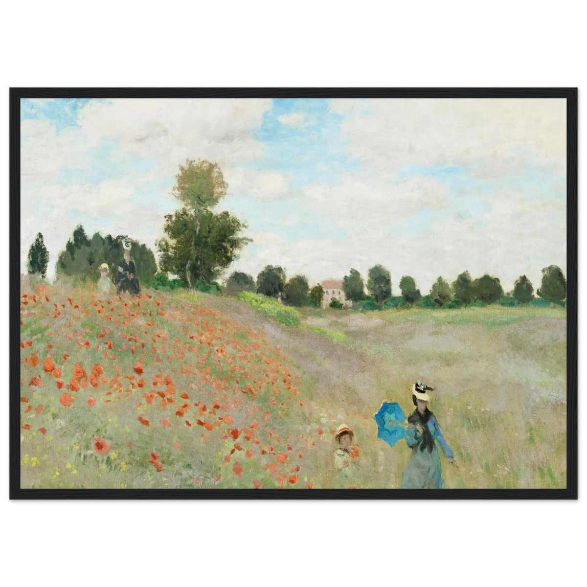 Tableau Les Coquelicots — Claude Monet, tirage cadre noir | INKONAL