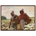 Tableau Les Cueilleuses de coton — Winslow Homer, tirage cadre bois foncé | INKONAL