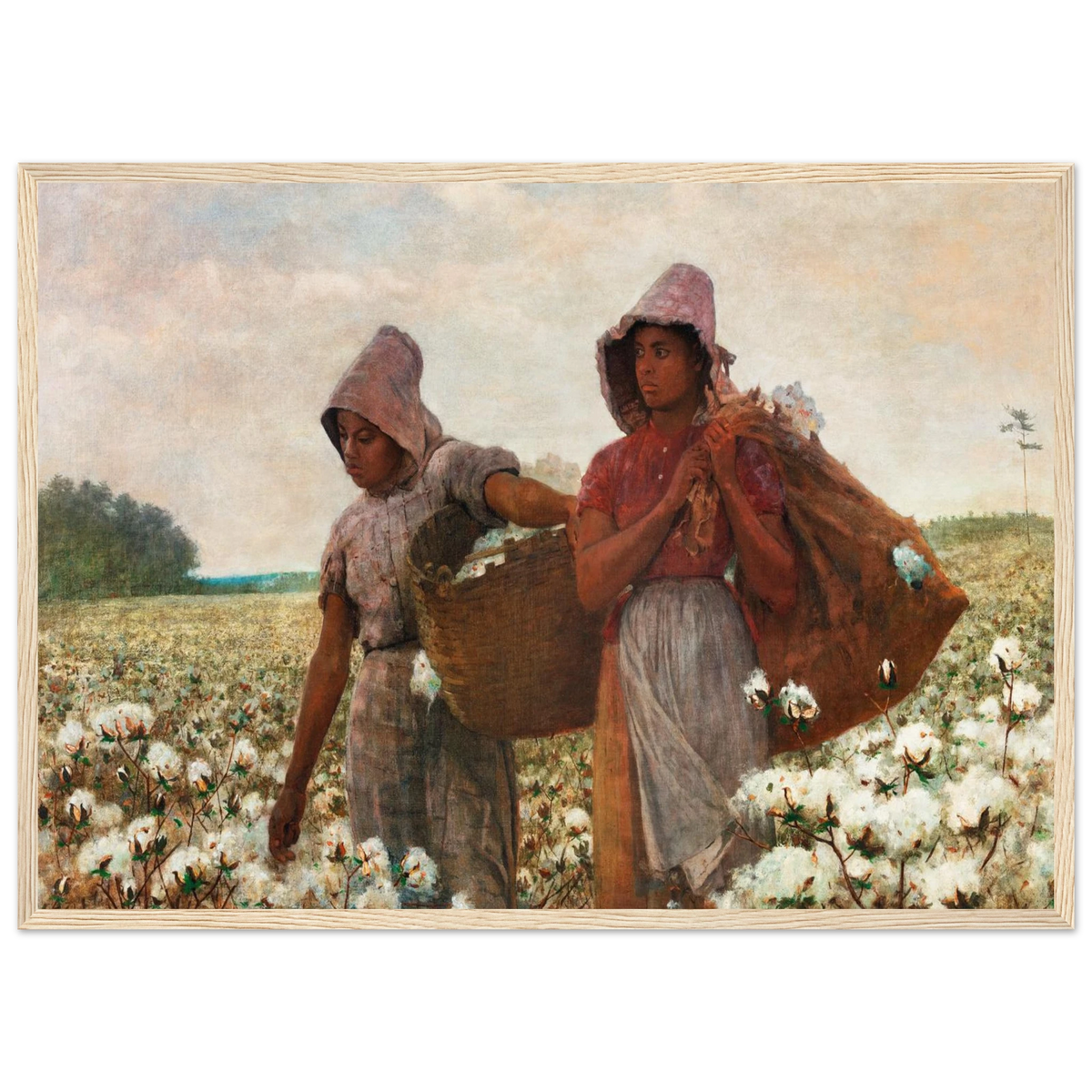 Tableau Les Cueilleuses de coton — Winslow Homer, tirage cadre bois | INKONAL