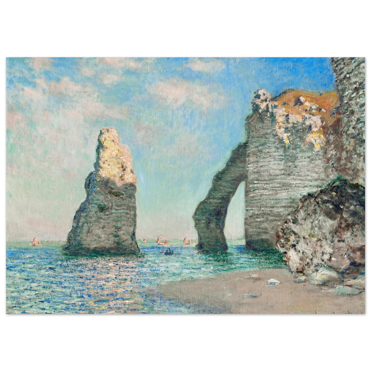 Poster Les Falaises d'Étretat de Claude Monet, sans cadre – affiche d'art INKONAL