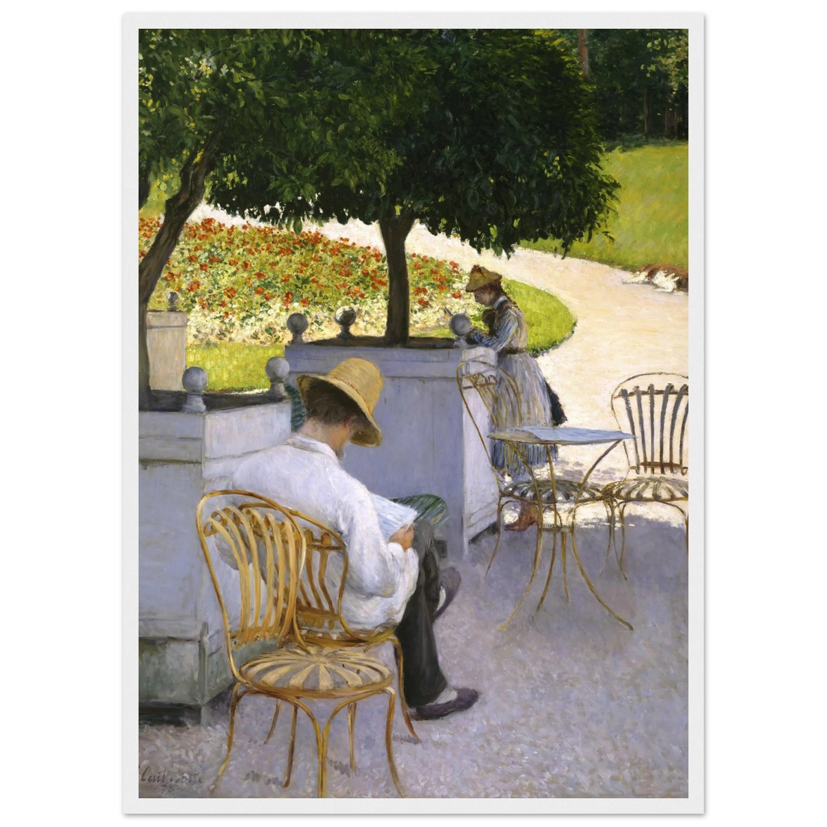 Tableau Les Orangers — Gustave Caillebotte, tirage cadre blanc | INKONAL