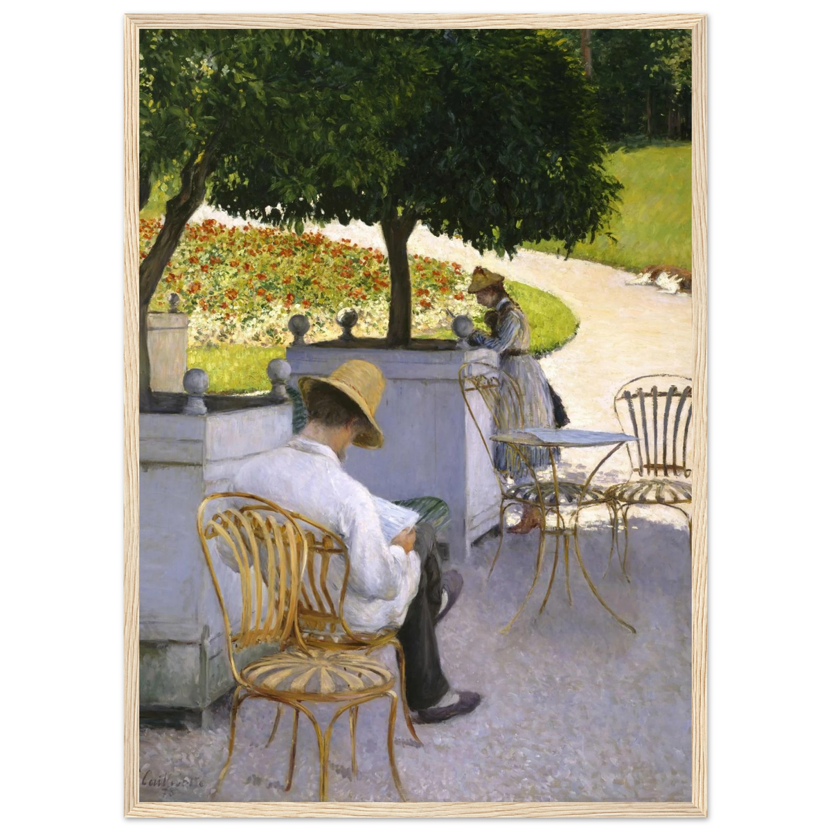 Tableau Les Orangers — Gustave Caillebotte, tirage cadre bois | INKONAL