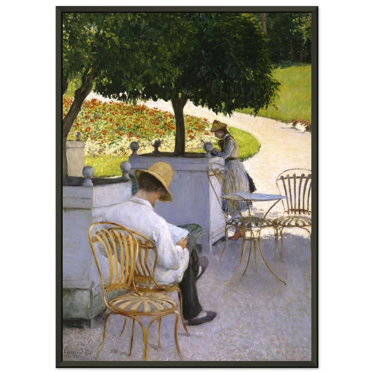 Tableau Les Orangers — Gustave Caillebotte, tirage cadre noir | INKONAL