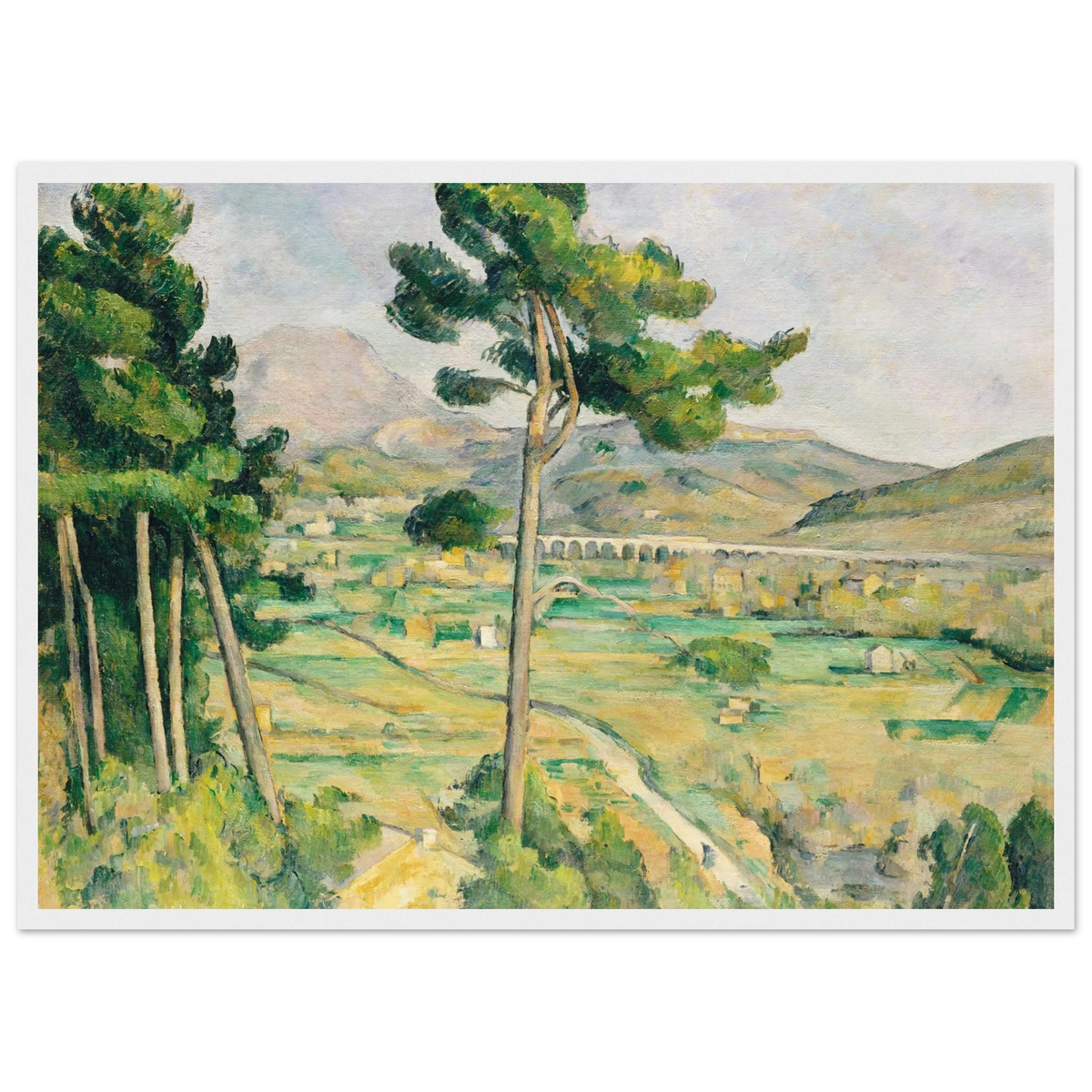 Tableau La Montagne Sainte-Victoire au grand pin — Paul Cézanne, tirage cadre blanc | INKONAL