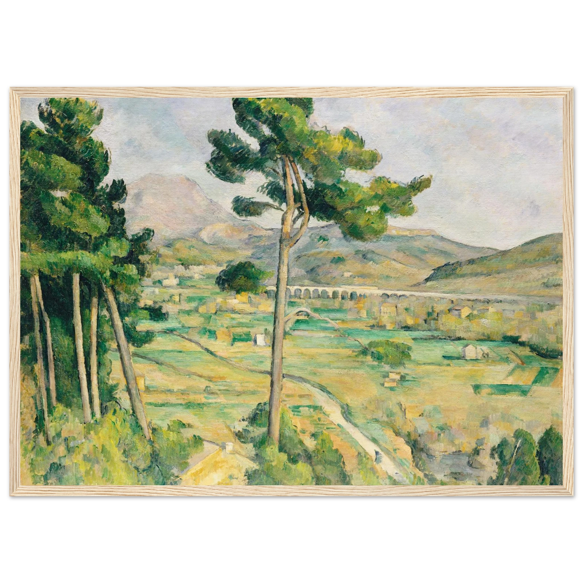 Tableau La Montagne Sainte-Victoire au grand pin — Paul Cézanne, tirage cadre bois | INKONAL