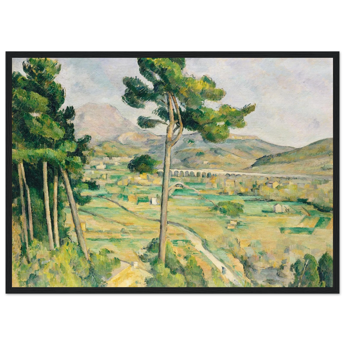 Tableau La Montagne Sainte-Victoire au grand pin — Paul Cézanne, tirage cadre noir | INKONAL