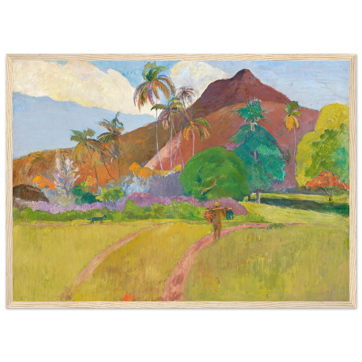 Tableau Montagnes tahitiennes — Paul Gauguin, tirage cadre bois | INKONAL