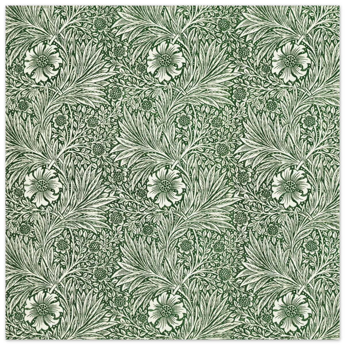 Motif Souci, fond vert — William Morris, tirage sans cadre | INKONAL