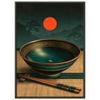Poster Mottainai — bol de riz presque vide avec un dernier grain, affiche d'art japonais INKONAL