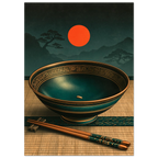 Poster Mottainai — bol de riz presque vide avec un dernier grain, affiche d'art japonais INKONAL