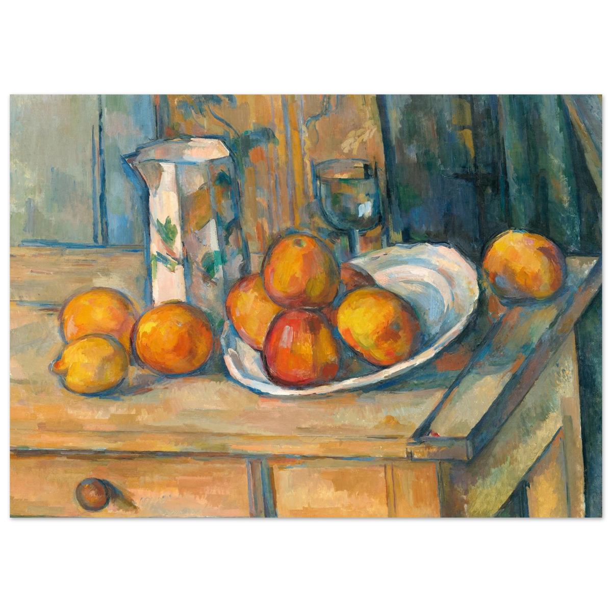 Tableau Nature morte, pot au lait et fruits — Paul Cézanne, tirage sans cadre | INKONAL