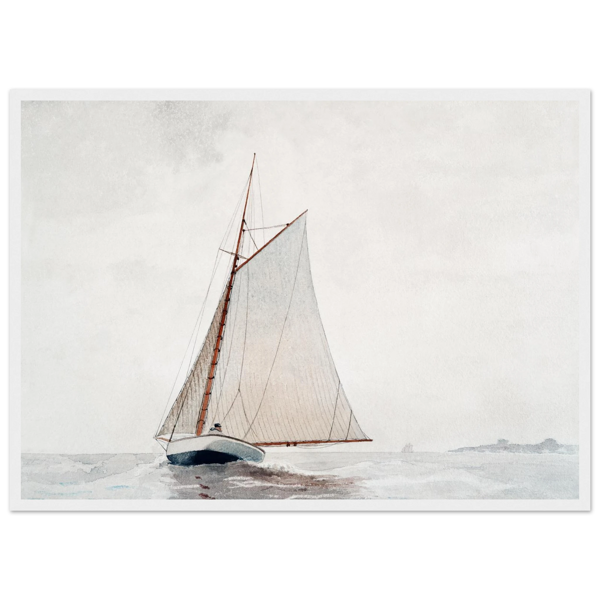 Tableau Navigation au large de Gloucester — Winslow Homer, tirage cadre blanc | INKONAL