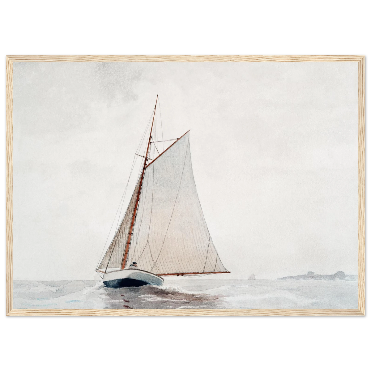 Tableau Navigation au large de Gloucester — Winslow Homer, tirage cadre bois | INKONAL