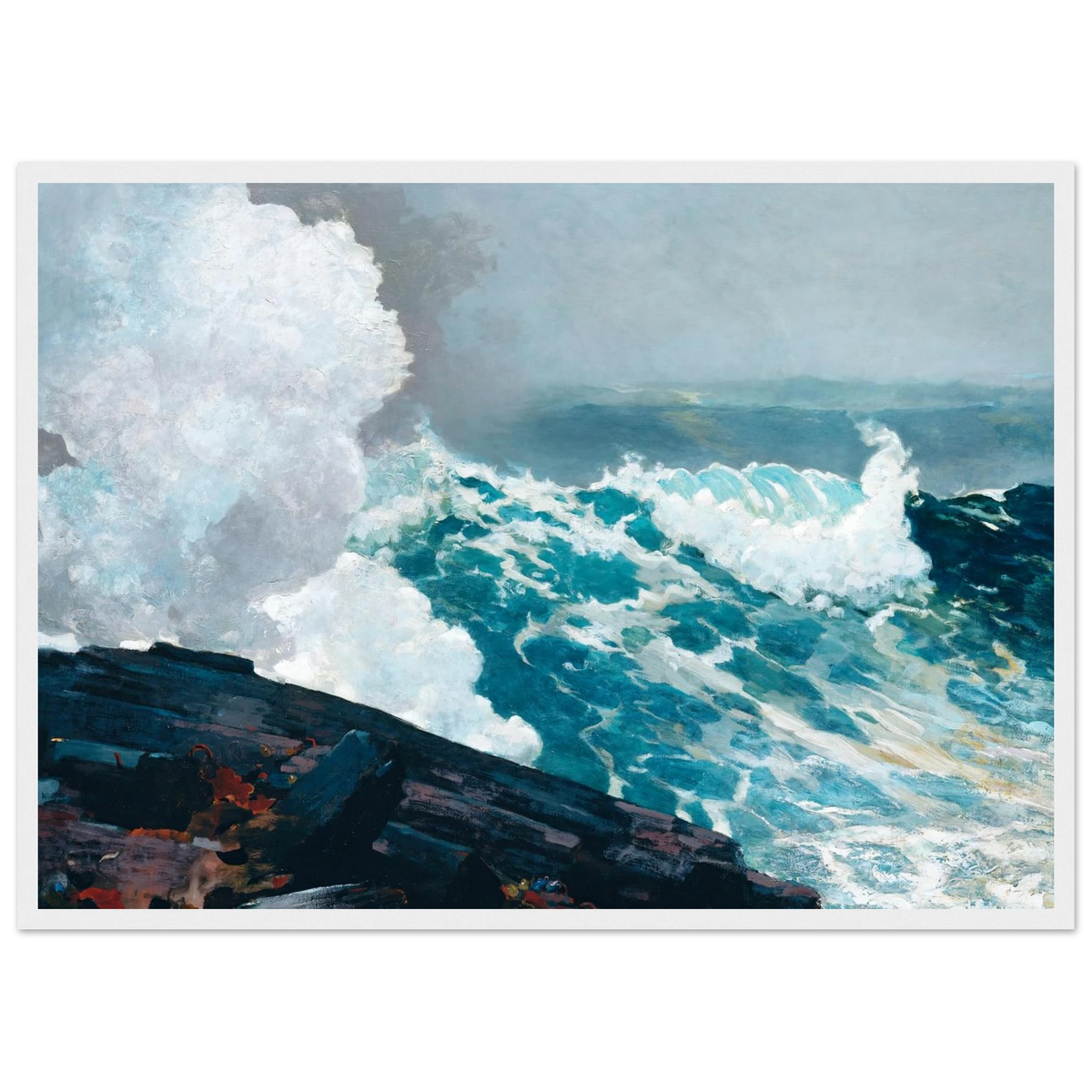 Tableau Northeaster — Winslow Homer, tirage cadre blanc | INKONAL