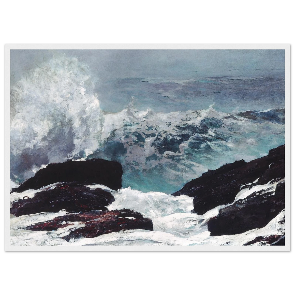Tableau Northeaster (seconde vue) — Winslow Homer, tirage cadre blanc | INKONAL