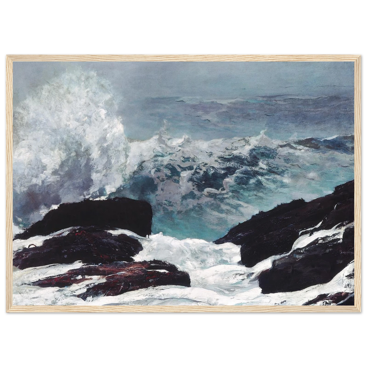 Tableau Northeaster (seconde vue) — Winslow Homer, tirage cadre bois | INKONAL