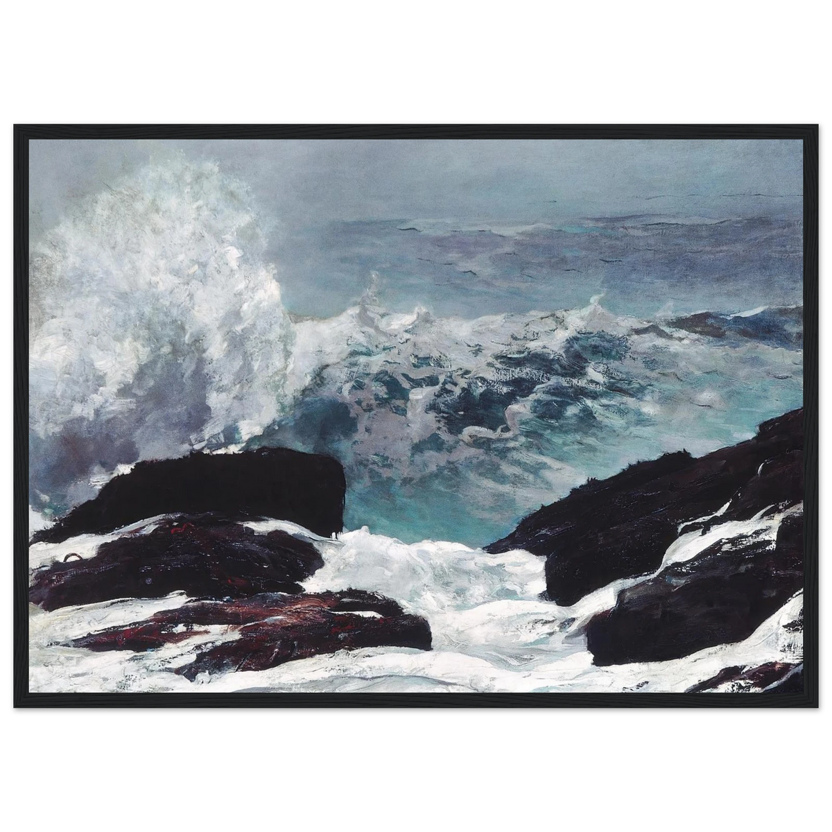Tableau Northeaster (seconde vue) — Winslow Homer, tirage cadre noir | INKONAL