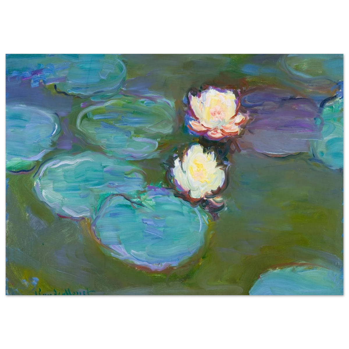 Tableau Nymphéas, vers 1897-1898 — Claude Monet, tirage sans cadre | INKONAL
