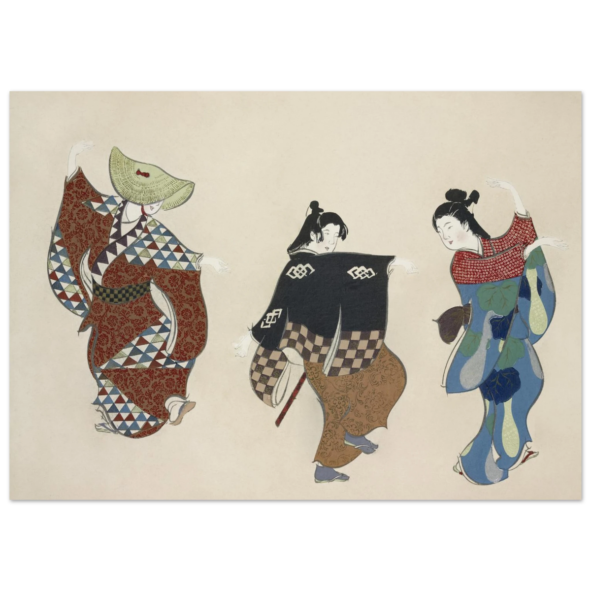 Estampe japonaise ODORI, Danse — Kamisaka Sekka, tirage sans cadre | INKONAL
