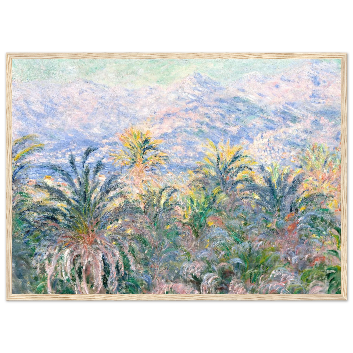 Tableau Palmiers à Bordighera — Claude Monet, tirage cadre bois | INKONAL