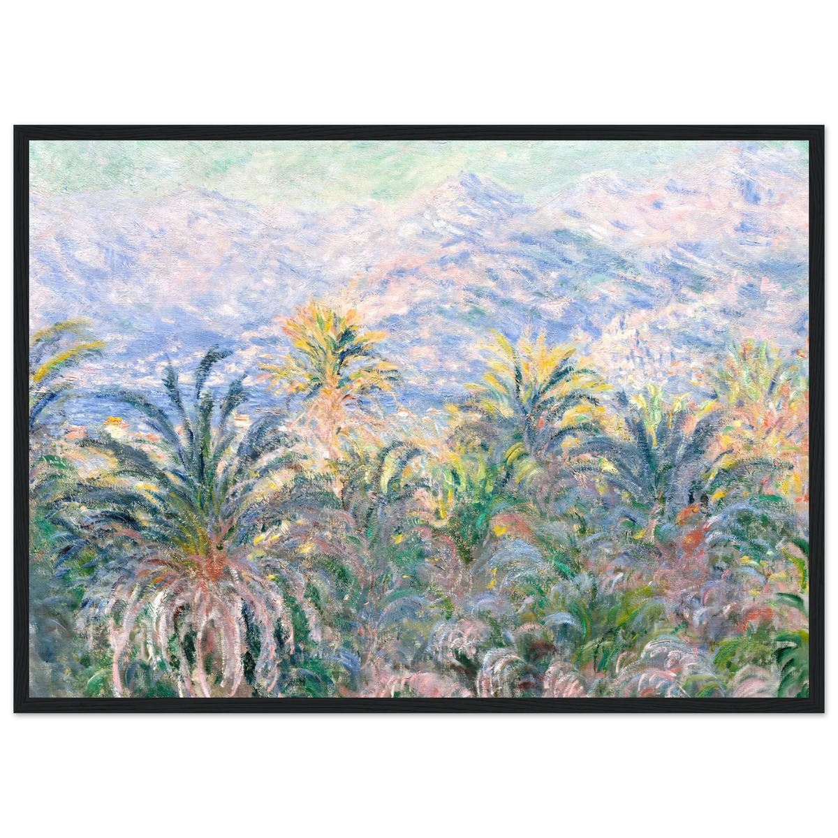 Tableau Palmiers à Bordighera — Claude Monet, tirage cadre noir | INKONAL