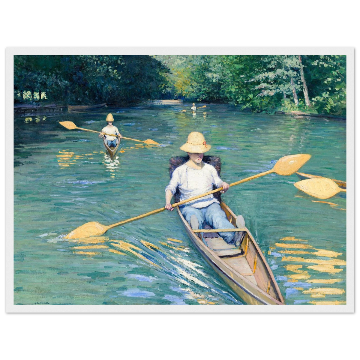 Tableau Périssoires — Gustave Caillebotte, tirage cadre blanc | INKONAL