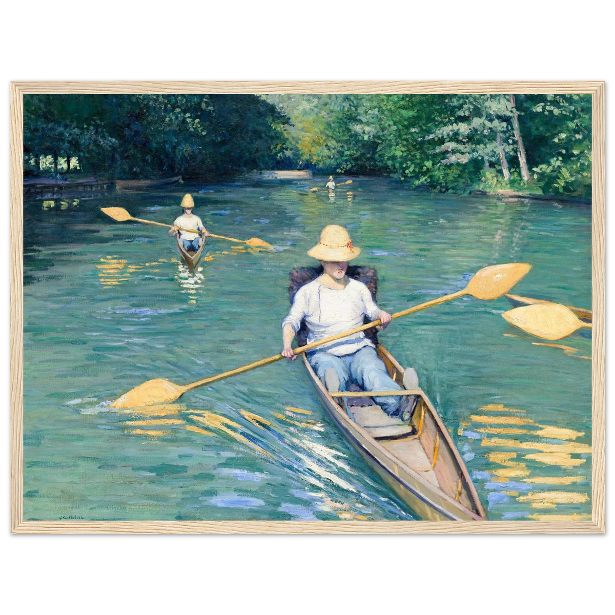 Tableau Périssoires — Gustave Caillebotte, tirage cadre bois | INKONAL