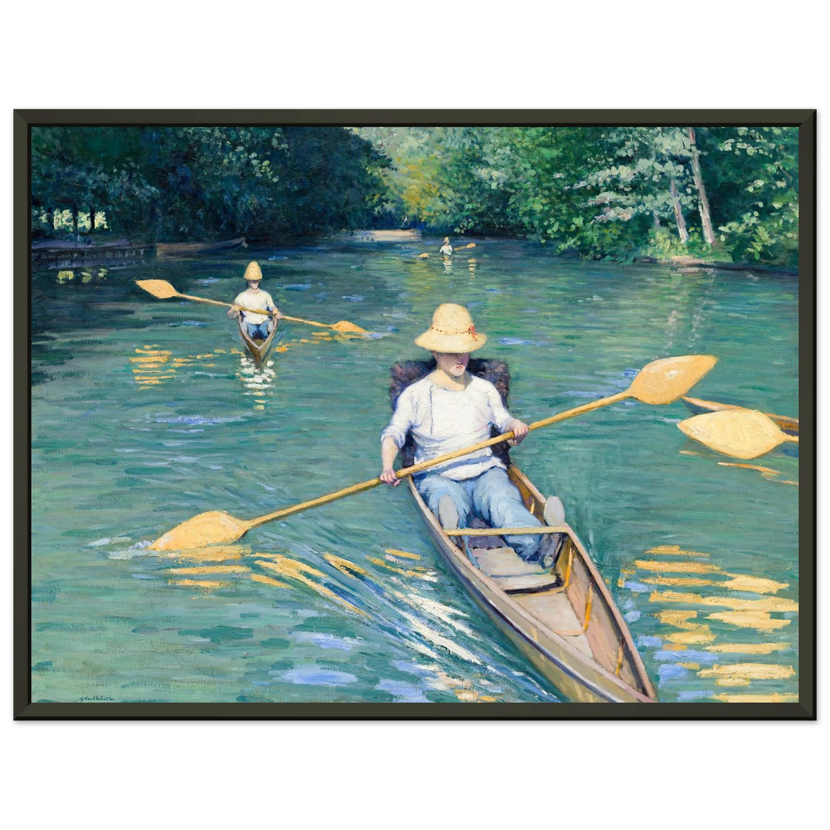 Tableau Périssoires — Gustave Caillebotte, tirage cadre noir | INKONAL