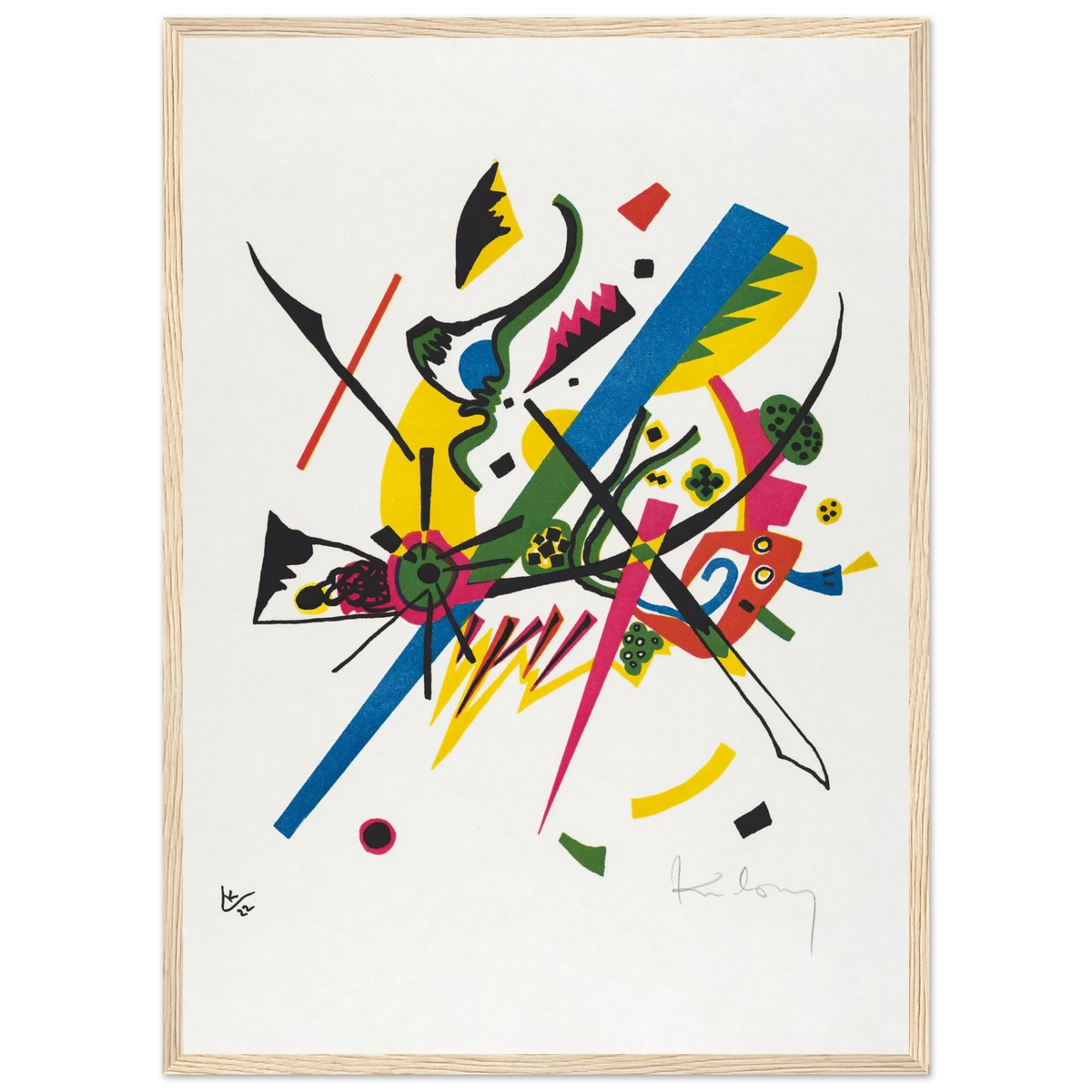 Petits Mondes I — Wassily Kandinsky, tirage encadré cadre bois | INKONAL
