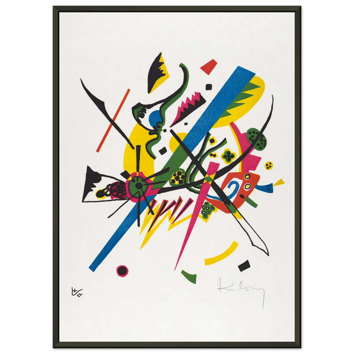 Petits Mondes I — Wassily Kandinsky, tirage encadré cadre noir | INKONAL