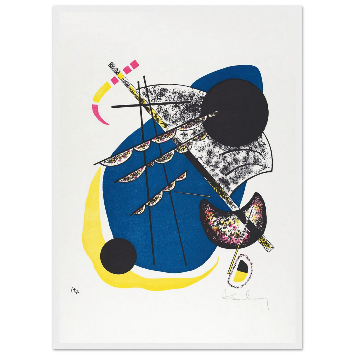 Petits Mondes II — Wassily Kandinsky, tirage encadré cadre blanc | INKONAL