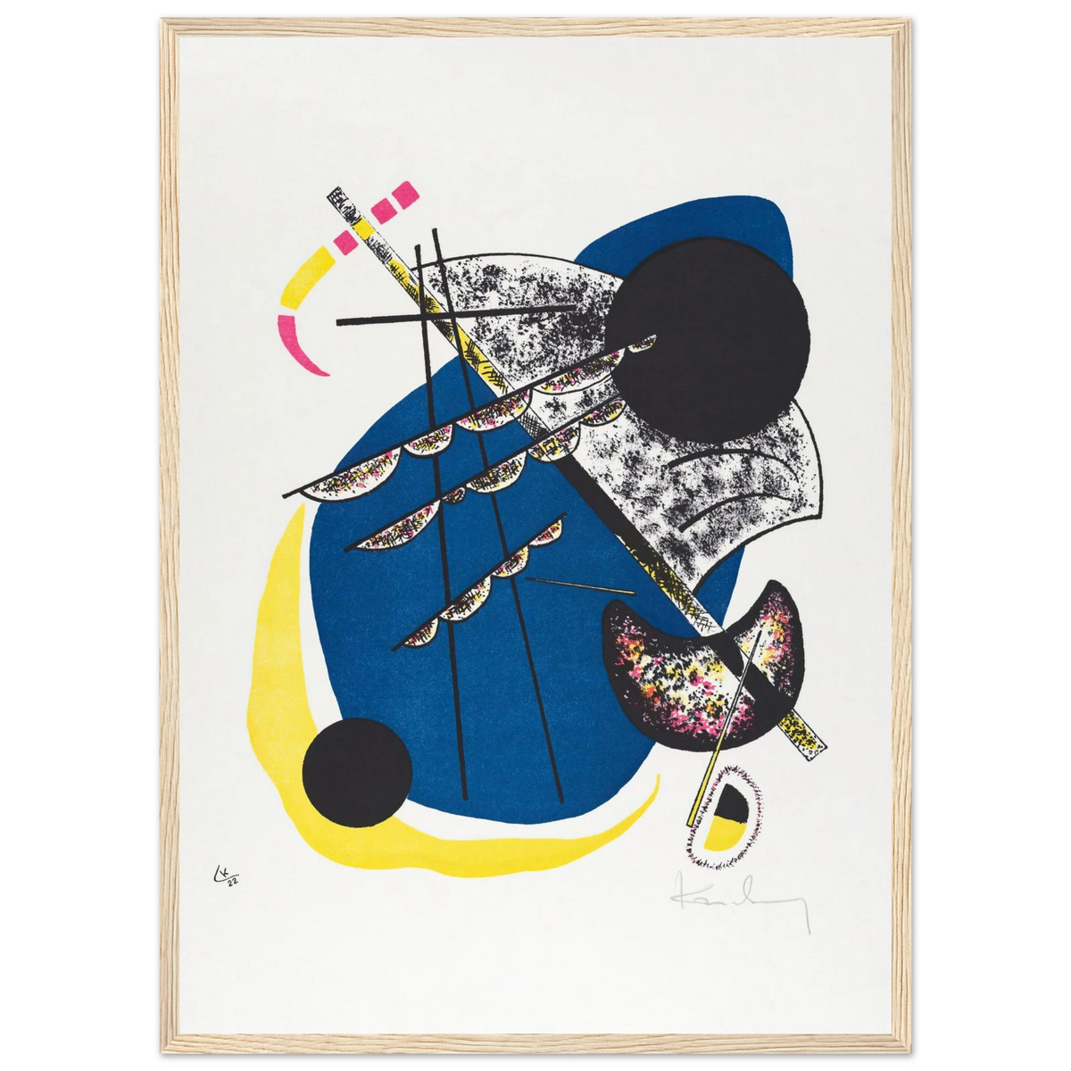 Petits Mondes II — Wassily Kandinsky, tirage encadré cadre bois | INKONAL