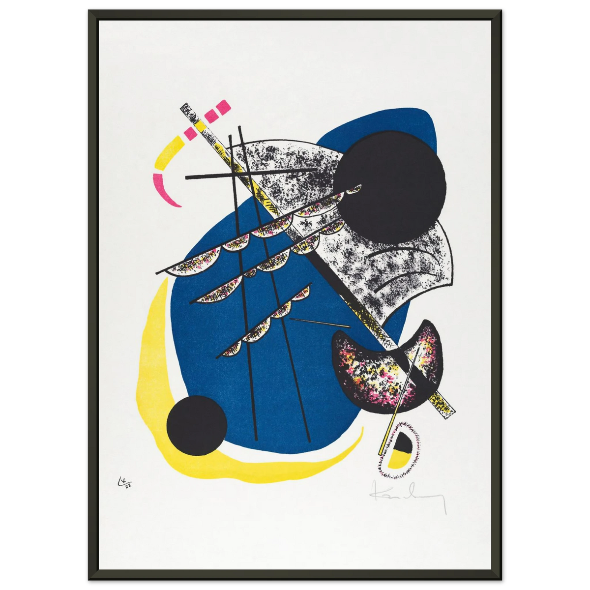 Petits Mondes II — Wassily Kandinsky, tirage encadré cadre noir | INKONAL