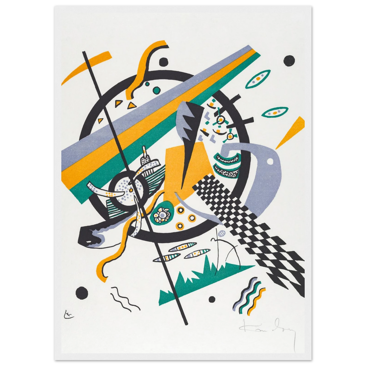 Petits Mondes IV — Wassily Kandinsky, tirage encadré cadre blanc | INKONAL