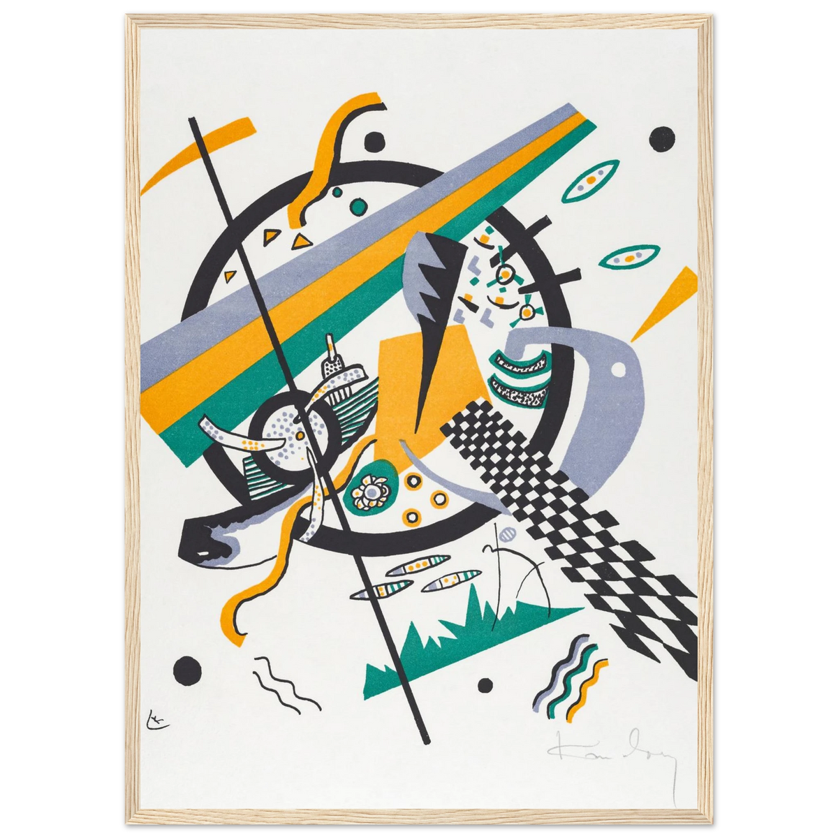 Petits Mondes IV — Wassily Kandinsky, tirage encadré cadre bois | INKONAL