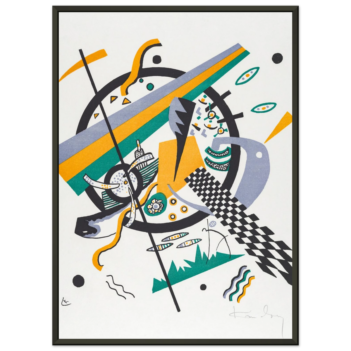 Petits Mondes IV — Wassily Kandinsky, tirage encadré cadre noir | INKONAL