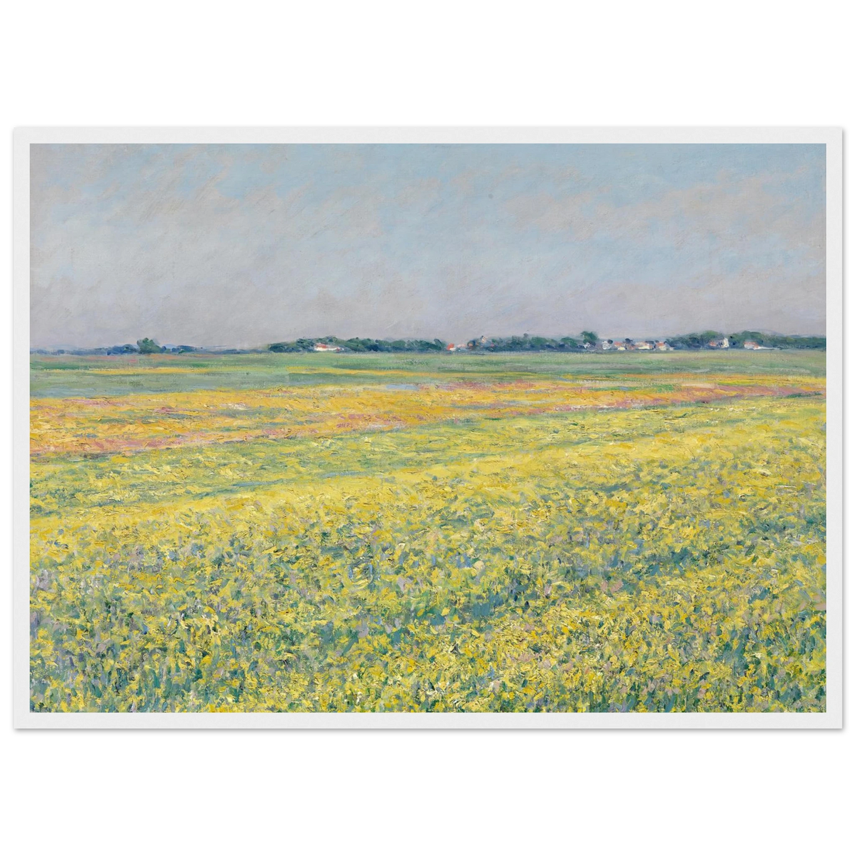 Tableau La Plaine de Gennevilliers — Gustave Caillebotte, tirage encadré cadre blanc | INKONAL