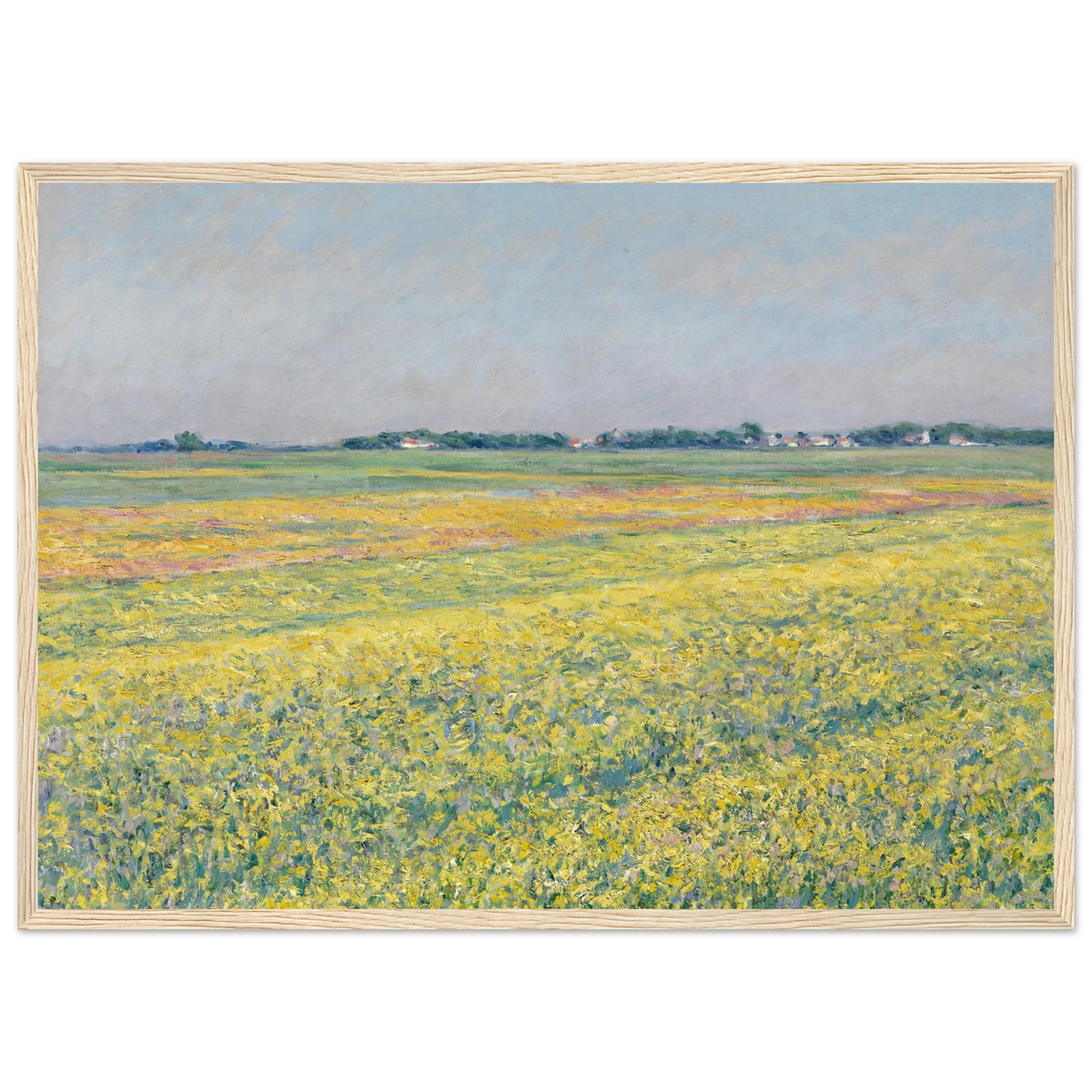 Tableau La Plaine de Gennevilliers — Gustave Caillebotte, tirage encadré cadre bois | INKONAL