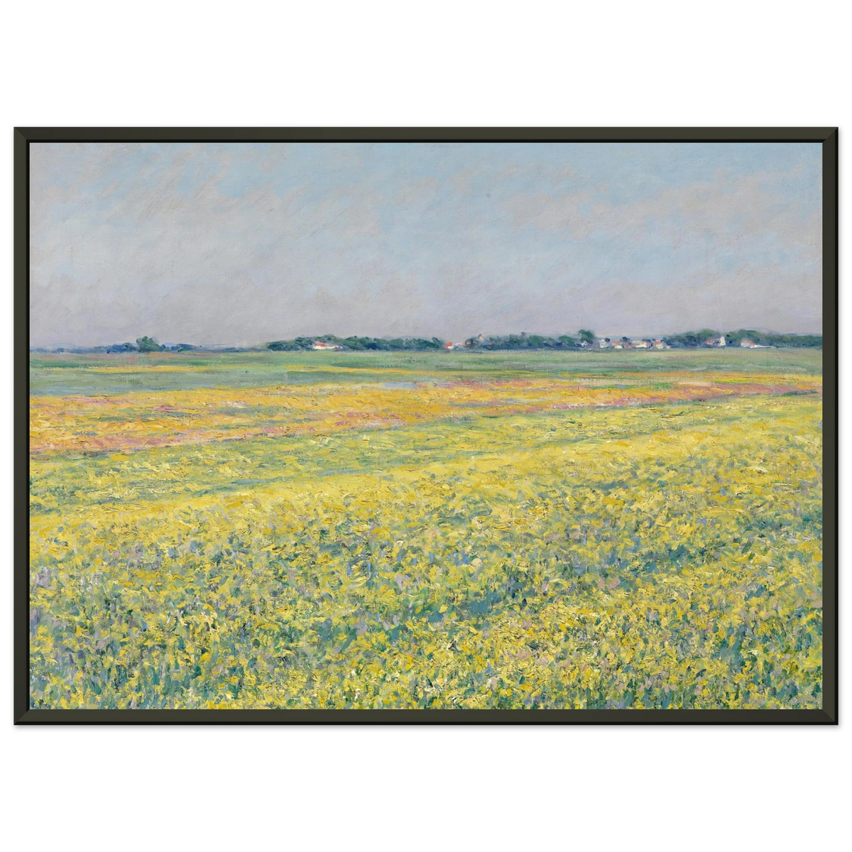 Tableau La Plaine de Gennevilliers — Gustave Caillebotte, tirage encadré cadre noir | INKONAL